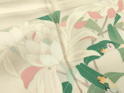 平和屋着物●訪問着　友禅　枝花文　正絹　逸品　DABC3548az