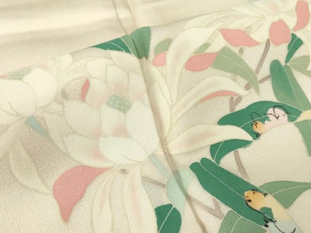 平和屋着物●訪問着　友禅　枝花文　正絹　逸品　DABC3548az