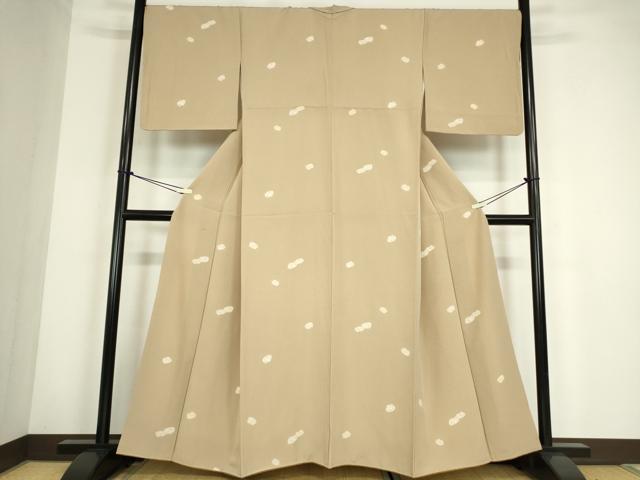 平和屋着物●上質な小紋　ぽっくり下駄　舞花文　正絹　逸品　DABC3551az