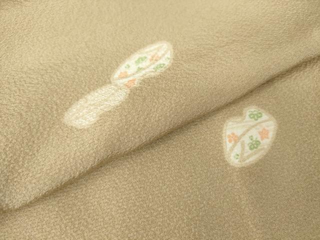 平和屋着物●上質な小紋　ぽっくり下駄　舞花文　正絹　逸品　DABC3551az
