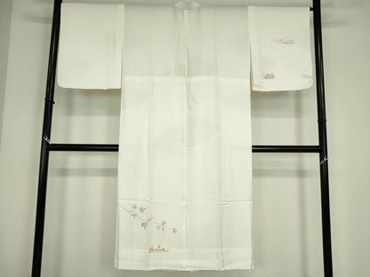 平和屋着物●長襦袢　無双仕立て　短冊枝花文　正絹　逸品　DABC3554az