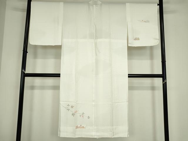 平和屋着物●長襦袢　無双仕立て　短冊枝花文　正絹　逸品　DABC3554az
