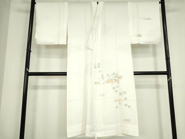 平和屋着物●長襦袢　無双仕立て　短冊枝花文　正絹　逸品　DABC3554az