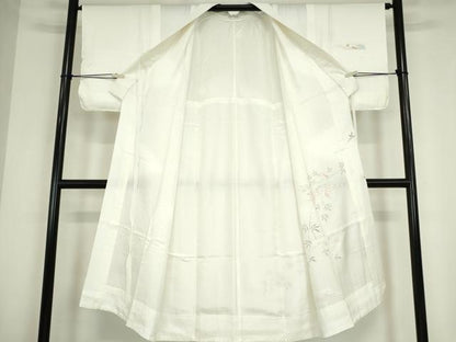 平和屋着物●長襦袢　無双仕立て　短冊枝花文　正絹　逸品　DABC3554az