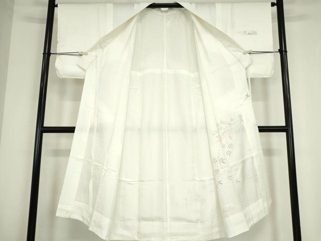 平和屋着物●長襦袢　無双仕立て　短冊枝花文　正絹　逸品　DABC3554az