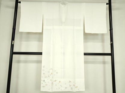 平和屋着物●長襦袢　無双仕立て　半襟刺繍　竹屋町刺繍　宝尽くし文　金彩　正絹　逸品　DABC3558az
