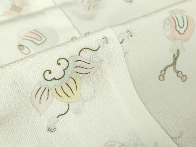 平和屋着物●長襦袢　無双仕立て　半襟刺繍　竹屋町刺繍　宝尽くし文　金彩　正絹　逸品　DABC3558az