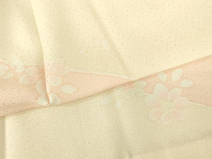 平和屋着物●長襦袢　無双仕立て　草花文　正絹　逸品　DABC3559az