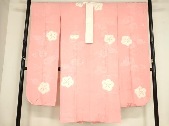 平和屋着物●振袖用長襦袢　袷　絞り　舞花文　正絹　逸品　DABC3565az