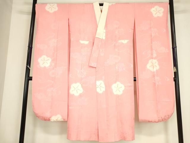 平和屋着物●振袖用長襦袢　袷　絞り　舞花文　正絹　逸品　DABC3565az