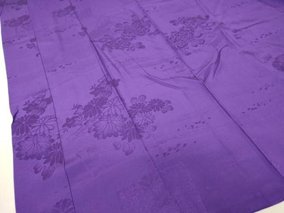 平和屋着物●振袖用長襦袢　無双仕立て　半襟刺繍　色紙花文　桑の実色　正絹　逸品　DABC3567az