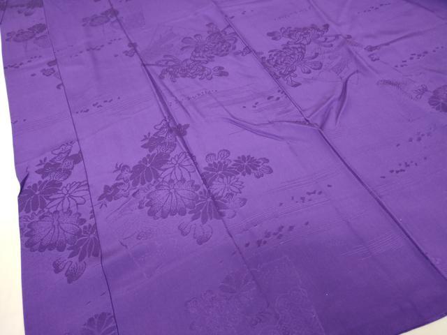 平和屋着物●振袖用長襦袢　無双仕立て　半襟刺繍　色紙花文　桑の実色　正絹　逸品　DABC3567az