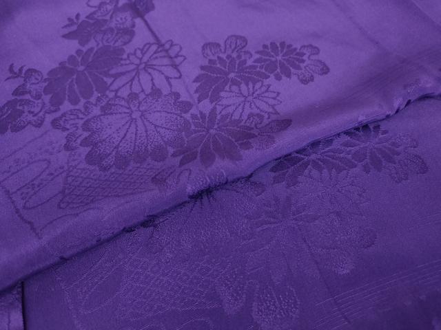 平和屋着物●振袖用長襦袢　無双仕立て　半襟刺繍　色紙花文　桑の実色　正絹　逸品　DABC3567az