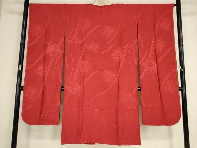 平和屋着物●振袖用長襦袢　無双仕立て　花束文　金彩　正絹　逸品　DABC3571az