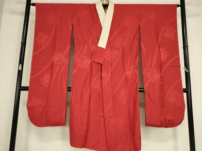 平和屋着物●振袖用長襦袢　無双仕立て　花束文　金彩　正絹　逸品　DABC3571az