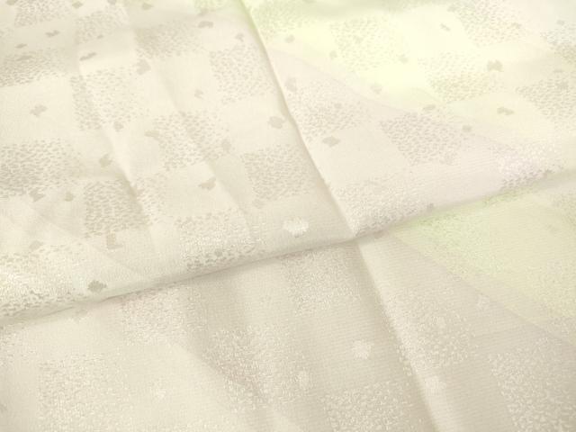 平和屋着物●長襦袢　無双仕立て　優染　市松霞文　反端付き　正絹　逸品　DABC3572az