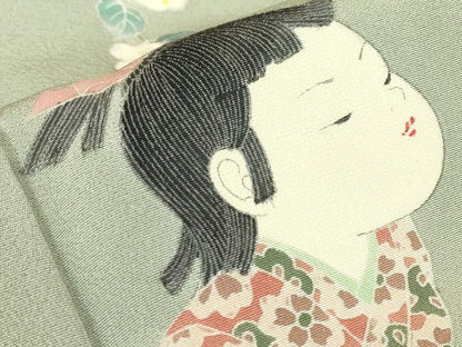 平和屋着物●訪問着　友禅　作家物　童子遊び　正絹　逸品　DABC3577az