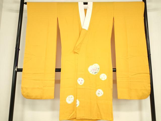 平和屋着物●振袖用長襦袢　無双仕立て　絞り　花丸文　手描き　正絹　逸品　DABC3578az