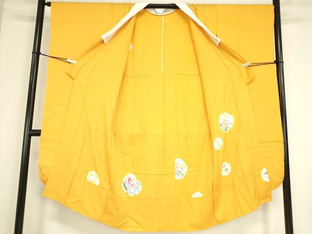 平和屋着物●振袖用長襦袢　無双仕立て　絞り　花丸文　手描き　正絹　逸品　DABC3578az