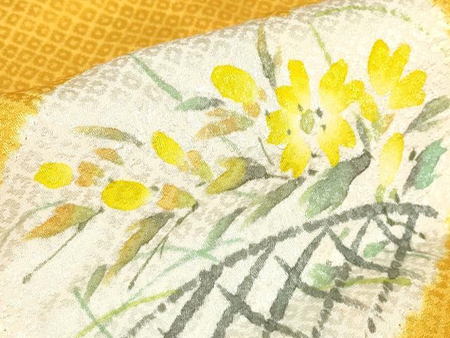 平和屋着物●振袖用長襦袢　無双仕立て　絞り　花丸文　手描き　正絹　逸品　DABC3578az
