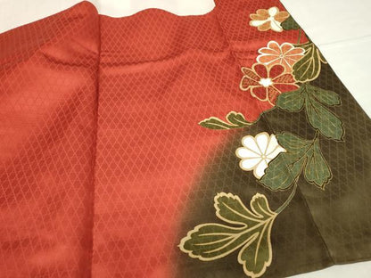 平和屋着物●豪華振袖　駒刺繍　菊文　金彩　正絹　逸品　DABC3585az