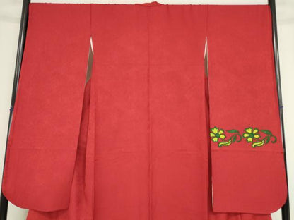 平和屋着物●ファッションデザイナー　MICHIKO LONDON　コシノミチコ　振袖　ろうけつ染め　花唐草文　正絹　逸品　DABC3590az