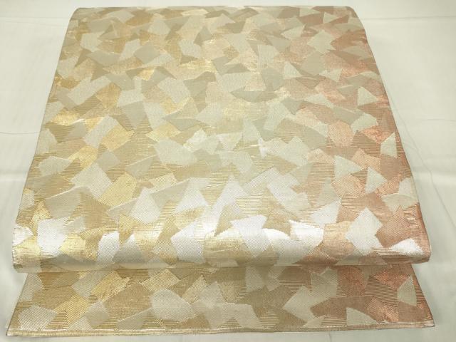 平和屋着物▼全通柄袋帯 箔散らし 金糸 正絹 逸品 DABC3599az