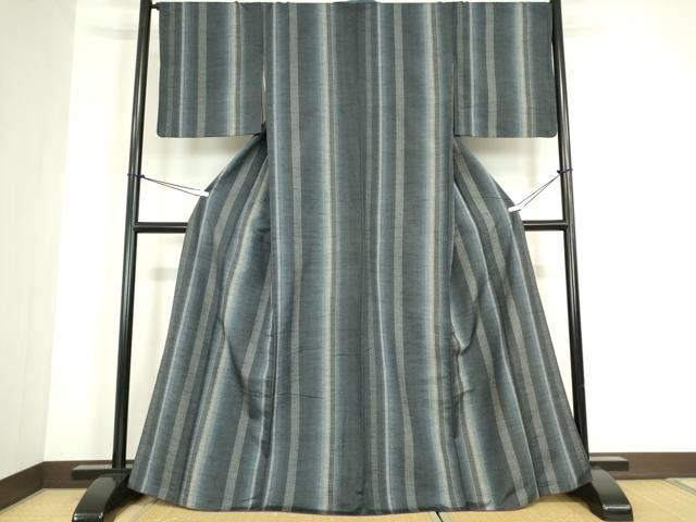 平和屋着物●上質な紬　間道　80亀甲　正絹　逸品DABC3616az