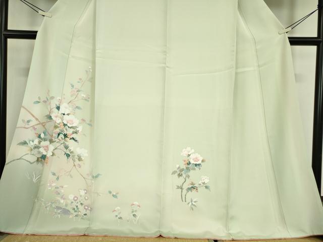 平和屋着物●訪問着　友禅　枝花文　暈し染め　正絹　逸品　DABC3620az