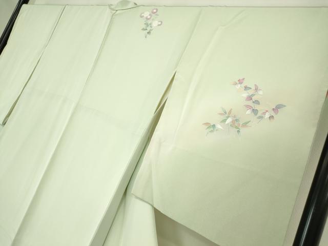 平和屋着物●訪問着　友禅　枝花文　暈し染め　正絹　逸品　DABC3620az