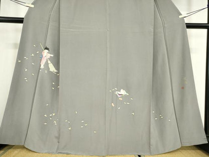 平和屋着物●京童人形絵師　高橋翠延　訪問着　童子冊子文　金彩　正絹　逸品　DABC3621az