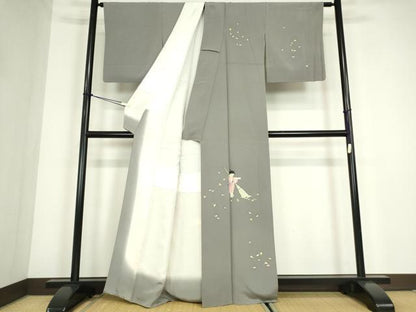 平和屋着物●京童人形絵師　高橋翠延　訪問着　童子冊子文　金彩　正絹　逸品　DABC3621az