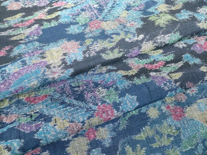 平和屋着物●上質な紬　風景花文　正絹　逸品　DABC3623az