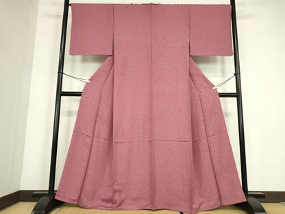 平和屋着物●上質な色無地　名物裂地紋　浅蘇芳色　正絹　逸品　DABC3625az