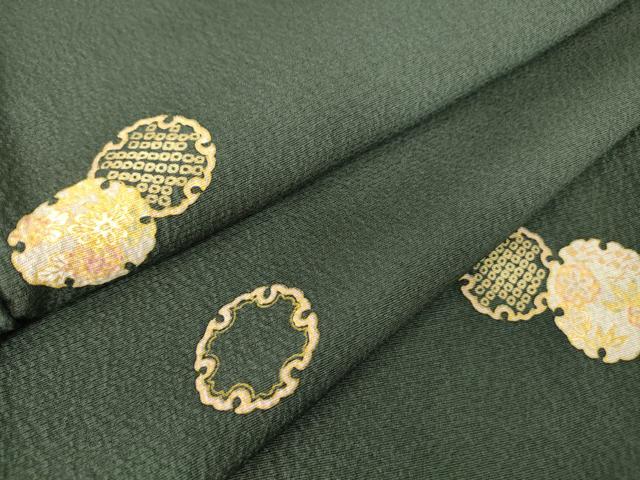 平和屋着物●上質な小紋　雪輪重ね花文　正絹　逸品　DABC3627az