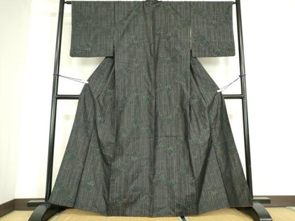 平和屋着物●本場大島紬　笹竹文　正絹　逸品　DABC3628az