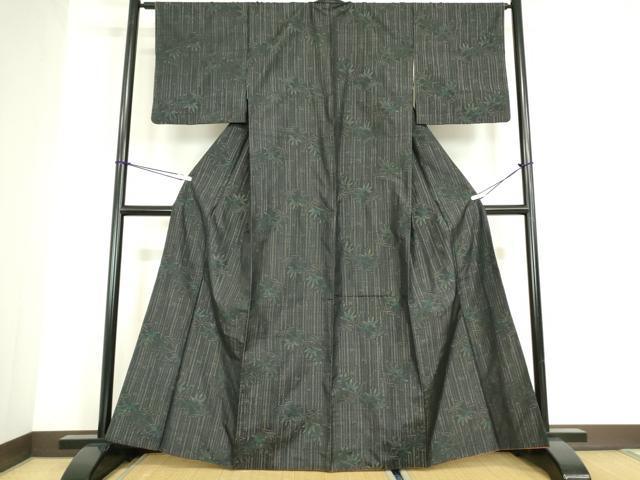 平和屋着物●本場大島紬　笹竹文　正絹　逸品　DABC3628az