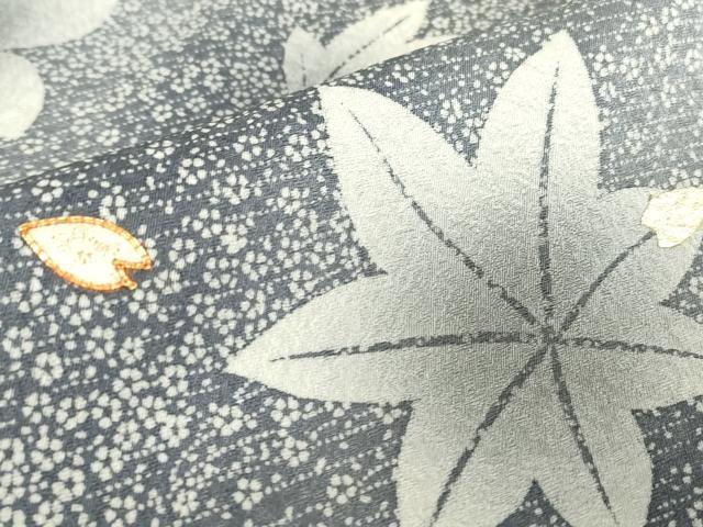 平和屋着物●訪問着　駒刺繍　楓に舞桜　暈し染め　金彩　正絹　逸品　DABC3630az