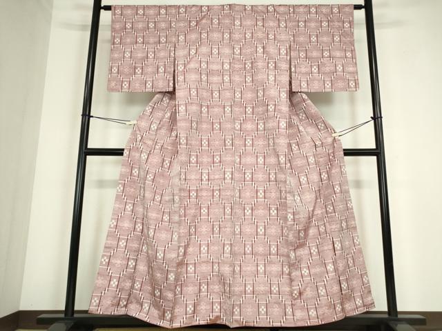 平和屋着物●本場琉球絣　紬　正絹　逸品　DABC3633az