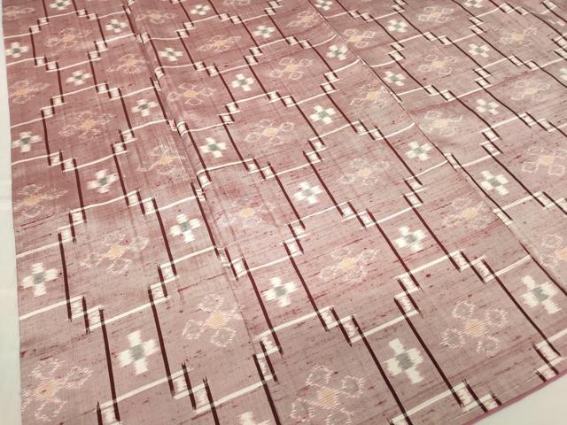 平和屋着物●本場琉球絣　紬　正絹　逸品　DABC3633az