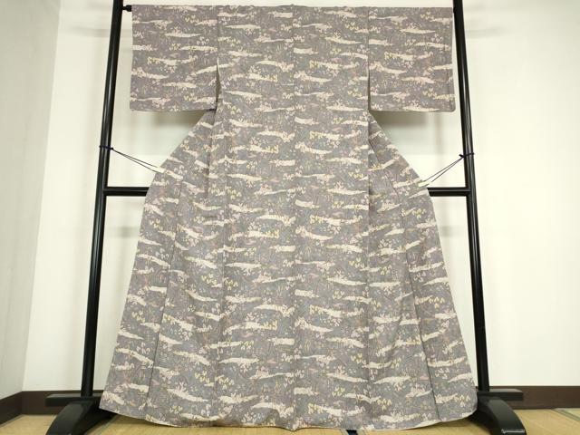 平和屋着物●上質な小紋　人物動物風景花文　正絹　逸品　DABC3634az