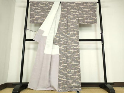 平和屋着物●上質な小紋　人物動物風景花文　正絹　逸品　DABC3634az