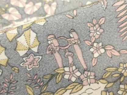 平和屋着物●上質な小紋　人物動物風景花文　正絹　逸品　DABC3634az