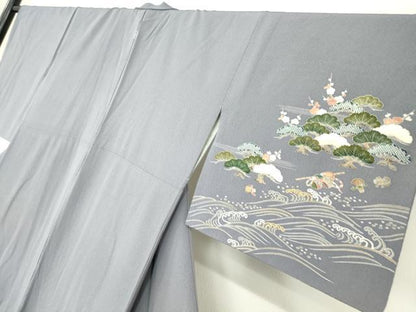 平和屋着物●訪問着　刺繍　浜松文　金彩　正絹　逸品　DABC3637az