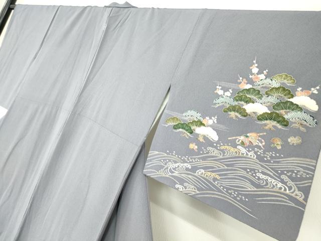 平和屋着物●訪問着　刺繍　浜松文　金彩　正絹　逸品　DABC3637az