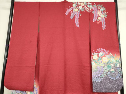 平和屋着物●豪華振袖　絞り　辻が花　暈し染め　金通し地　正絹　逸品　DABC3644az