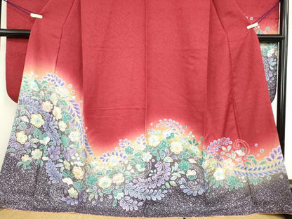 平和屋着物●豪華振袖　絞り　辻が花　暈し染め　金通し地　正絹　逸品　DABC3644az