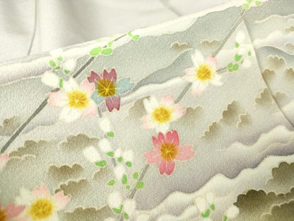 平和屋着物●本加賀友禅作家　茶谷孝志　色留袖　渡り橋風景花文　正絹　逸品　DABC3648az