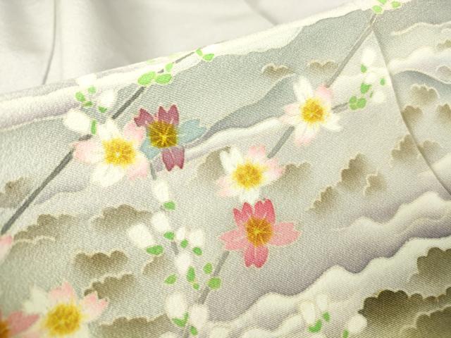 平和屋着物●本加賀友禅作家　茶谷孝志　色留袖　渡り橋風景花文　正絹　逸品　DABC3648az