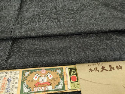 平和屋着物●本場大島紬　風景文　大山謹製　証紙付き　正絹　逸品　未使用　DABC3649az